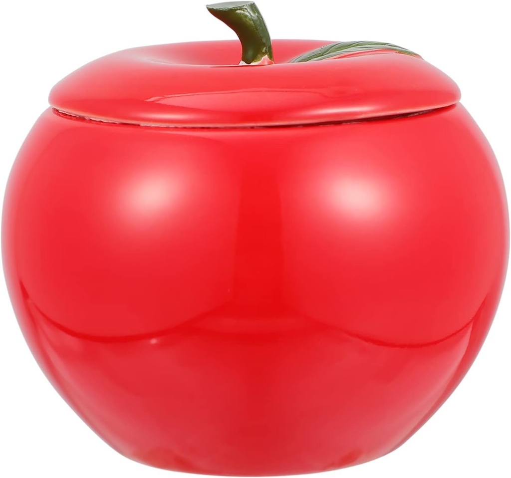 Alipis Cookie Jar Apple Shaped Ceramic Canister Christmas Candy Cookie Jar Sugar Container Jar With Lid For Coffee Bean Candy