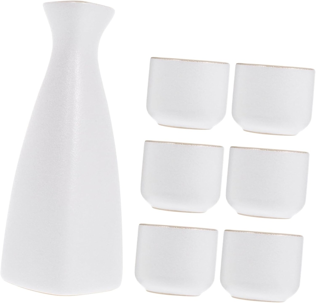 KICHOUSE 1set Elegant Ceramic Sake Cup Vintage Tea Pot and Sake Cups for Business Entertaining Gatherings