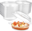 Yoiemivy 40 Pcs 8'' Disposable Pie Containers with Lids Clear Plastic Pie Carrier Round Pie Keeper Storage Dessert Carrier Clamshell Takeout Food Containers for Doughnut Cookies Salad Fruit Vegetable