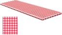 Picnic Tablecloth Set, Bench Seat Covers, 76x182.9cm/29.92x72.01 Inches Red White Checkered Design, Water-Resistant Fabric, Elastic Edge Fit, for Outdoor Dining Camping Patio