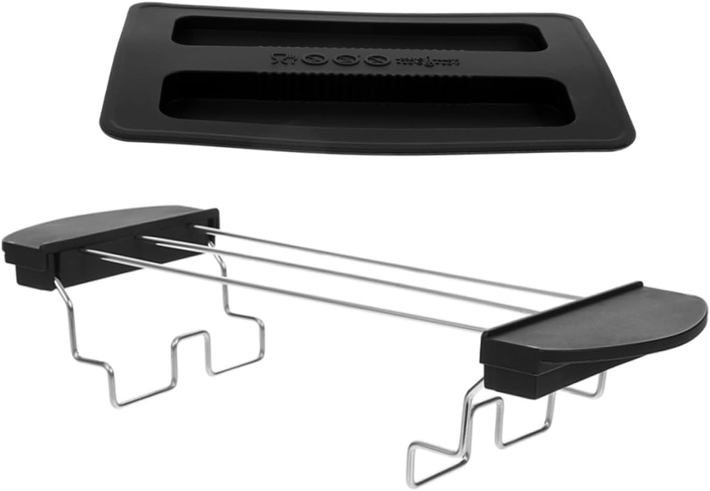 VICASKY 2pcs Silicone Toaster Cover Set Universal Black Bread Machine Lid Toaster Dust Cover for Kitchen Appliances Compatible Standard