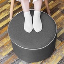 Outdoor Indoor Foam Stuffed Ottoman All Weather Waterproof Round Ottoman Footrest Stool D20x H12 Inches Boho Foot Rest for Patio Living Room Porch Outdoor Seating Garden Camping Dark Gray