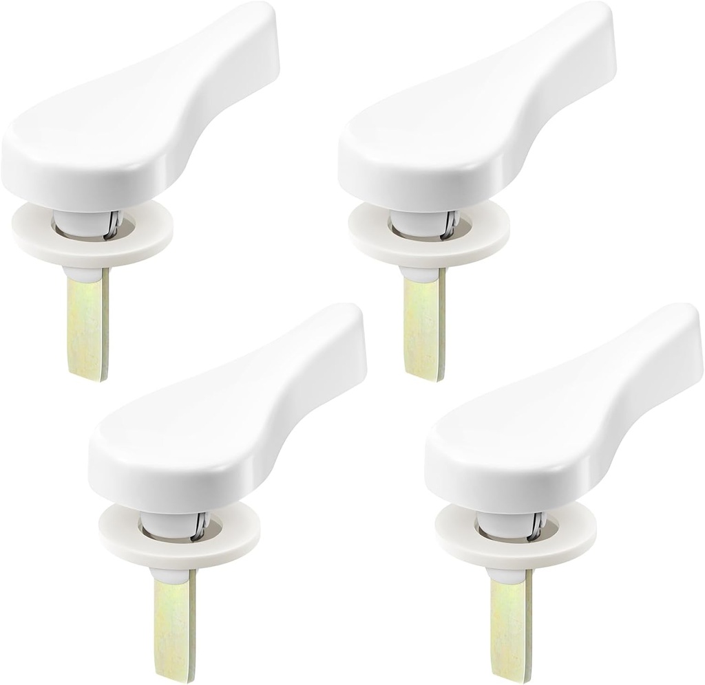 Zonon 4 Sliding Door Latch Lever Spindle White Steel Pin Set for Patio Door Replacement Hardware