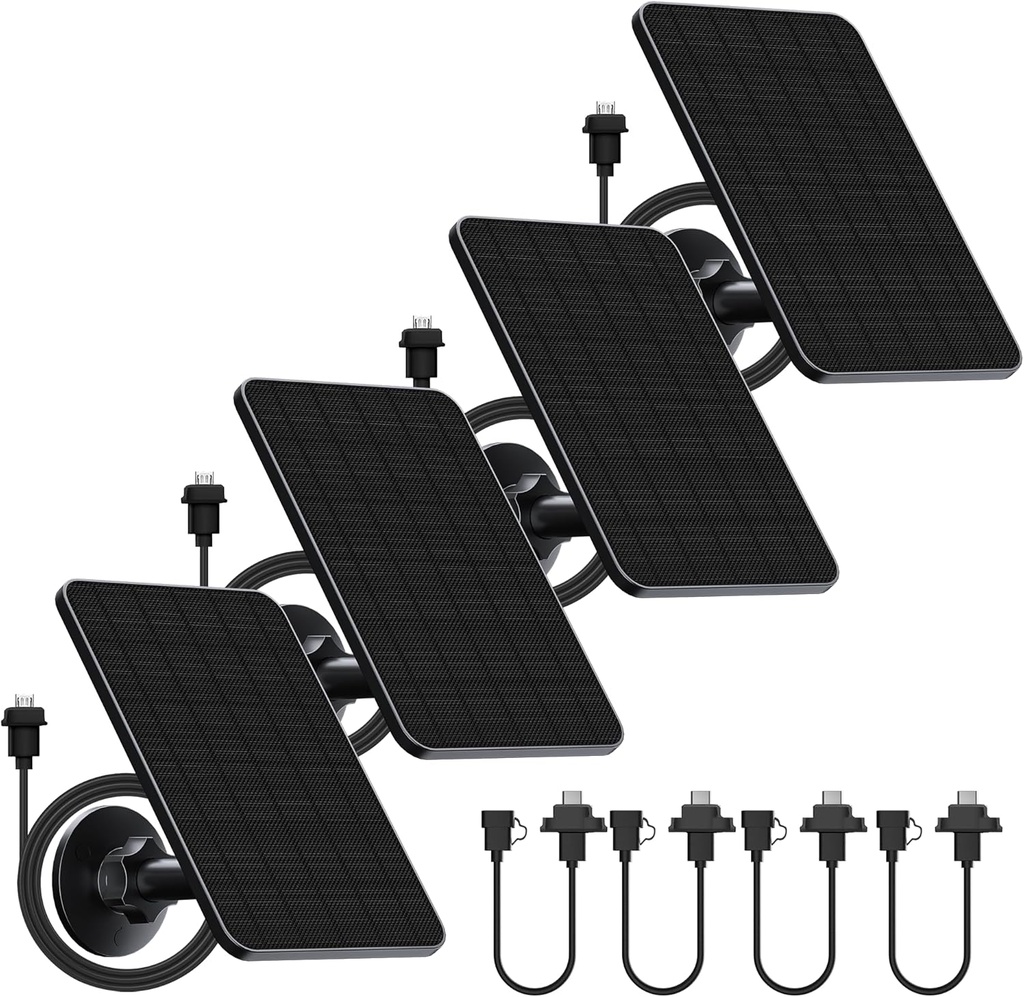 Rhorawill 4 Pack Solar Panel for Blink Outdoor 4(4th Gen)/Blink Outdoor(3rd Gen) XT3 and Blink XT2/XT Camera(Not Included)/Blink Outdoor Camera,Blink Solar Panel with Mount 13.1ft Cable Rubber Plug