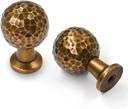 Asidrama 10 Pack Antique Brass Zinc Knobs for Dresser Drawers, Cabinets, Doors & Wardrobes, 0.8" x 0.6" x 1.3"