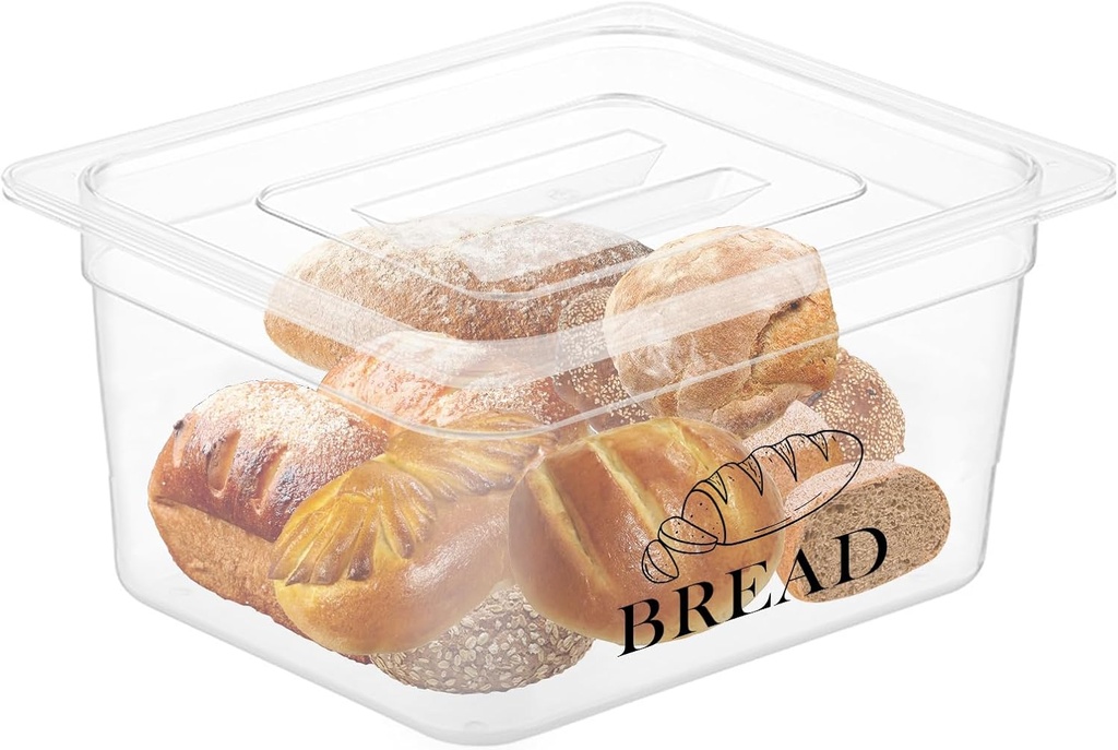Bread Boxes Container Bread Box for Kitchen Countertop, Acrylic Bread Storage With Lid For Homemade Bread, Toast, Bagel, Donut And Cookies, Tall Bread Saver Holder,Extra Large (12.7x10.0x6.0 in) Clear