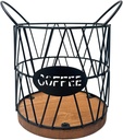 Qianly Coffee Pod Holder Organizer Coffee Bar Accessories Iron Coffee Capsule Storage Basket Coffee Capsule Cages for Family Bar, Small Black