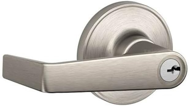J-Series by Schlage Marin Door Lever with Standard Trim, Keyed Entry Lock, Satin Nickel, J54 MAR 619
