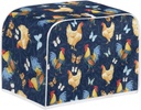 Toaster Cover 4 Slice,Rooster Chicken Pattern Kitchen Decor Toaster Dust Cover Protective Cover Bread Maker Cover Toaster Oven Cover,Machine Washable