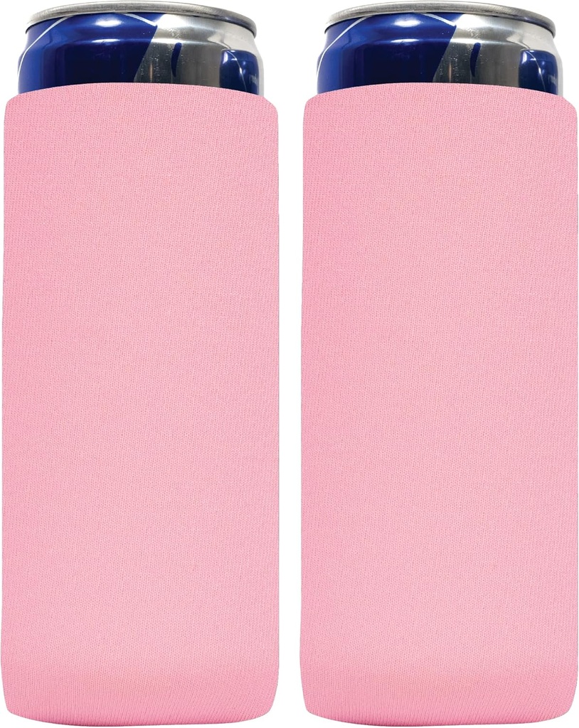 QualityPerfection Slim Can Cooler Sleeves(Set of 2) Beer/Energy Drink Blank Skinny Premium 12 oz Neoprene Coolie, Thermocoolers for 12 oz Insulated Collapsible Beverage Holder (Lilac)