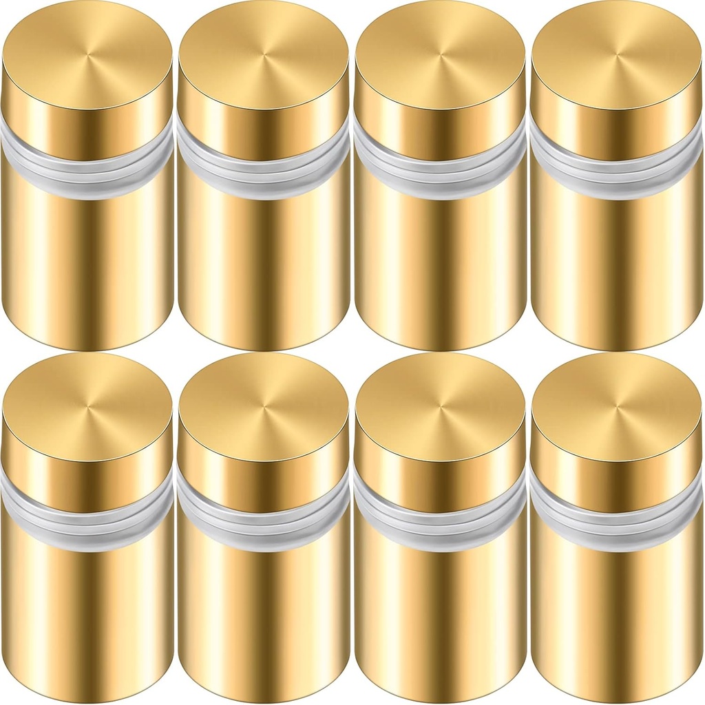 Ferraycle 8 Sets Standoff Screws Stainless Steel Advertising Standoff Mount Metal Hardware Sign Mounting Hardware for Hanging Acrylic Picture Frame(1/2 x 0.79 Inch)