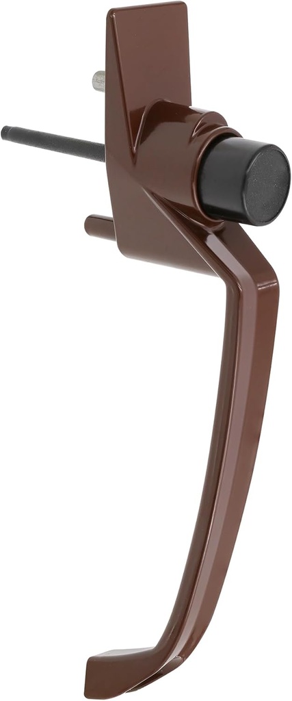 Prime-Line K 50827 Storm and Screen Door Push Button Handle Set with Interior Latch 1-1/2 in. Hole Center, Strike and Screws, Brown (Single Pack)