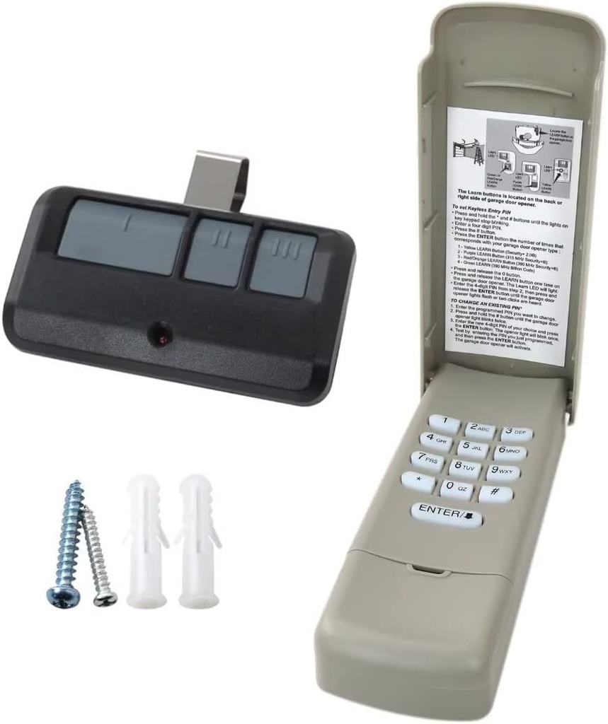 2 for LiftMaster 877LM Garage Door Keyless Entry Keypad + Remote Yellow Learn 891LM 893LM