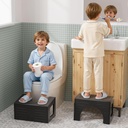AmazerBath Toddler Toilet Step Stool, 3-in-1 Bamboo Poop Squat Stool for Adults, 0.59" Thickness One Step Non-Slip Baby & Kids Potty Step Stool for Bathroom Sink, Counter, Bedroom, Closet, 9"