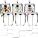 Remerry 6 Pack Candy Cookie Jars with Lids and Spoons, 67 Ounces Large Wide Mouth Apothecary Jar Clear Airtight Plastic Container Storage Organization for Home Room Laundry Wedding Kitchen