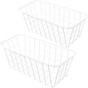 Luxshiny 2pcs Wall Hanging Storage Baskets Non-punching Wire Organizers for Kitchen Bathroom Material Capacity for Easy to Install Without Damage