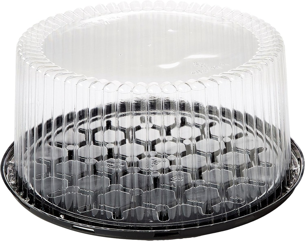 A1 Bakery Supplies 10-11inch Cake Double Layer Clear Cake Container Dome and Base Carry & Display Storage Box (4 Pack)