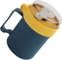 Alipis Soup Mugs Microwave Soup Cups with Lid Microwavable Oven Milk Cup Food Jar Container with Spoon for Noodle Cereal Pasta for Office College Dorm Blue