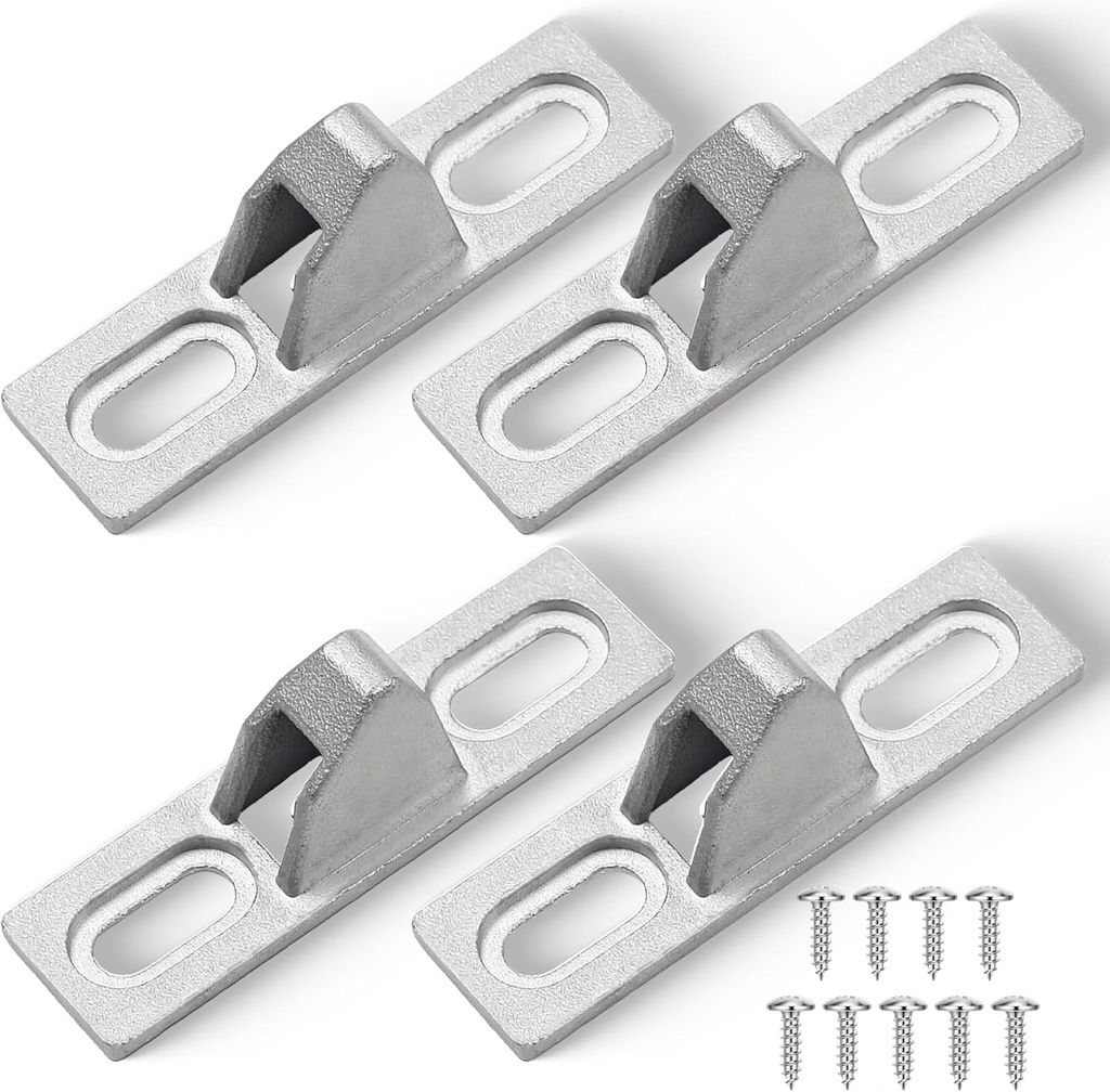 4 Pack Sliding Glass Door Lock and Screen Door Latch Set, Durable Retainer with Mounting Screws, Easy Replacement for Patio Doors,Premium Lock Set for Enhanced Security