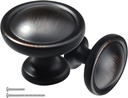 5Pack Dark Brushed Bronze Kitchen Cabinet Knobs Drawer Knobs Dresser Knobs- Solid Zinc Alloy Circular Knobs, Door Knobs, Handles for Dresser Drawers Φ1-1/5(31mm)