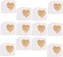 OUNONA Versatile 12pcs Window Bakery Boxes Cake Muffin Cupcake Tart Paper Packaging