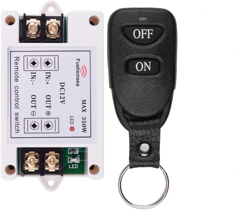 DC 12V Remote Control Latching Switch 1CH 40A Relay 433Mhz Remote Transmitter and Receiver for Industrial Control and Low Voltage Power Systems & More