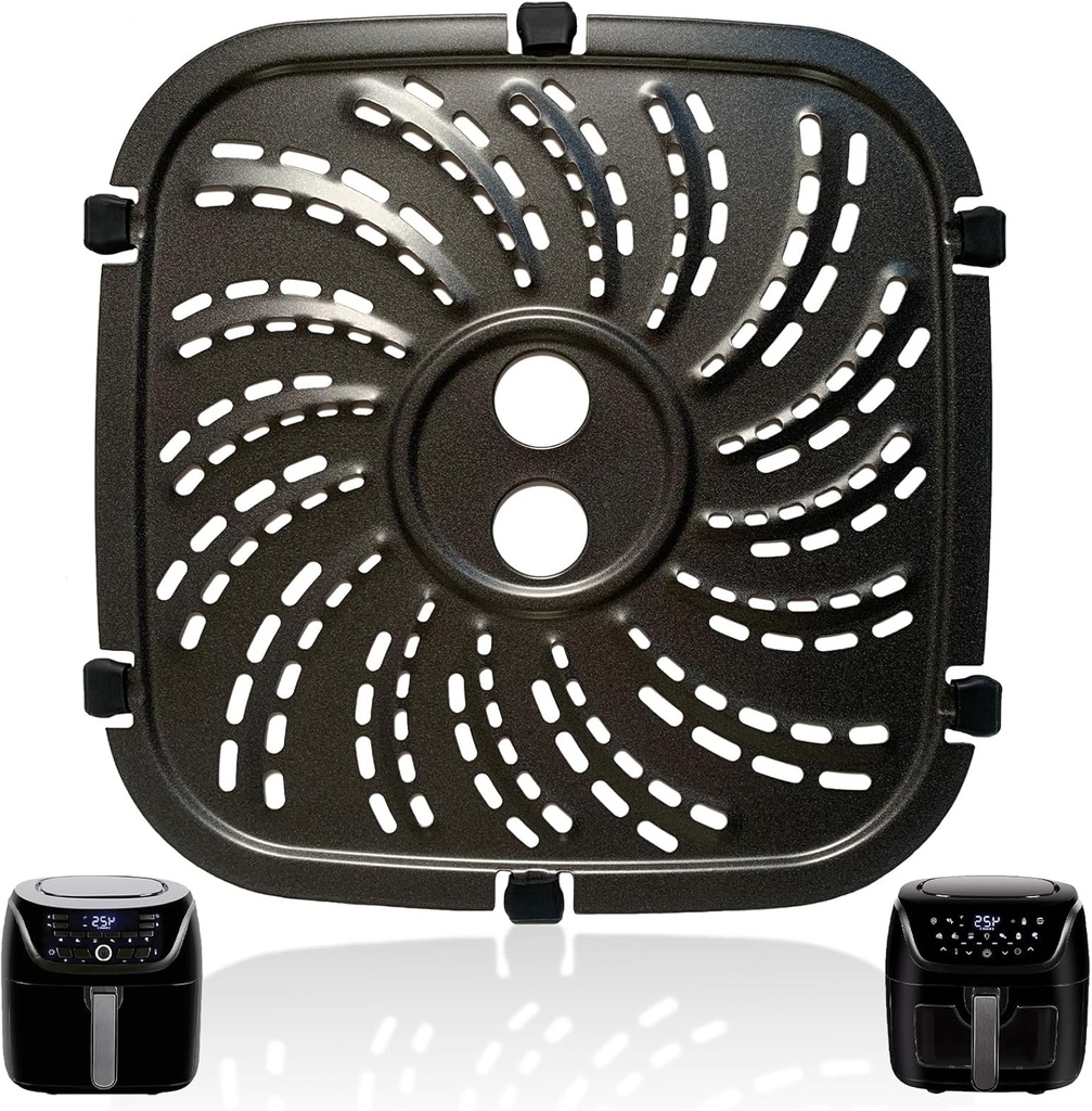 Air Fryer Crisping Plate for PowerXL Vortex Pro Air Fryer 6QT, Upgraded Air Fryer Grill Plate Pan Crisper Tray Rack Shelf Insert Grate Grid for 6QT PowerXL Air Fryers, Nonstick, Dishwasher Safe
