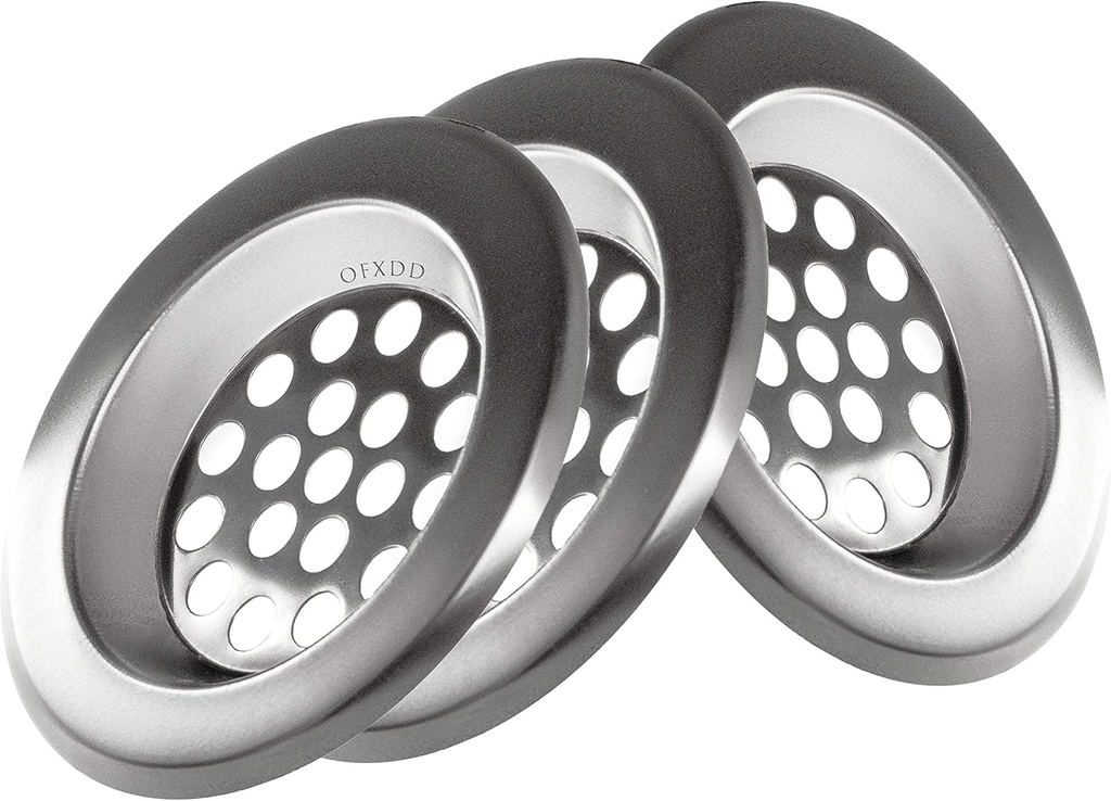 Metal Hair Catcher Kitchen, Sink Strainer, Bath Drain Protector 2.5", Drain Protector Hair Catcher, Cover Bathroom Sink (Pack of 3)