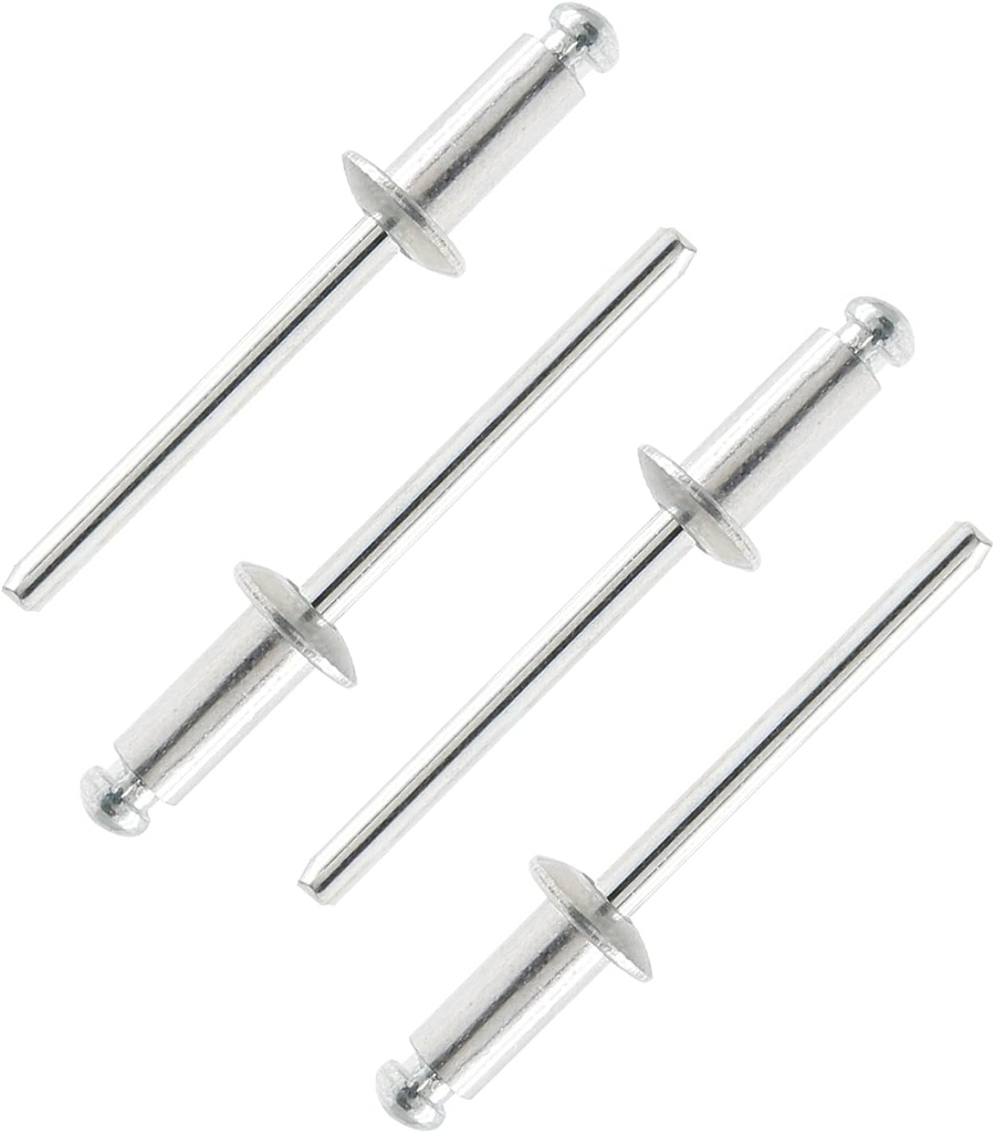 100Pcs Aluminum Pop Rivets 3/16" x 3/8" (Diameter x Grip Length), Dome Head Blind Rivets for Sheet Metal Automotive Railway