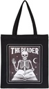 Funny Skull Tarot Card Canvas Tote Bag for Women Aesthetic Skeleton Shopping Bag Book Shoulder bag Reusable Grocery Bag Gift Bag