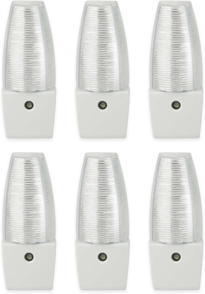 6 Pack, LED Plug in Night Light with with Auto Dusk to Dawn Sensor, Ideal for Bedroom, Bathroom, Hallway, ETL Listed.