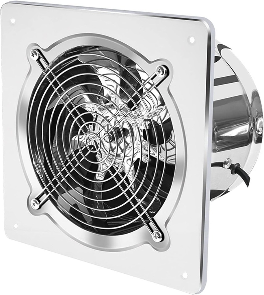 Exhaust Fan 6''7''8'' Booster Fan Extractor Exhaust Fan Ventilation Pipe Fan for Bathroom Toilet Kitchen Wall Window Stainless Steel Ventilation Fan Kitchen Attic Ventilation Fan (Size : 7inch) ()