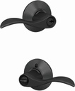 Schlage F51A ACC 622 Accent Door Lever, Keyed Entry Lock, Matte Black