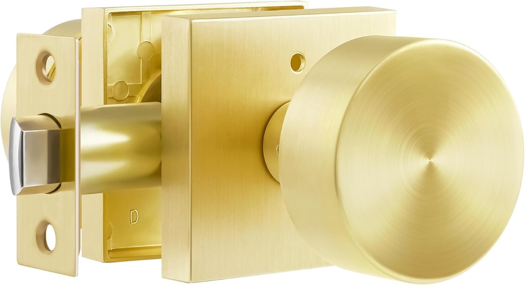 1 Pack Gold Privacy Door Knobs Interior, Heavy Duty Interior Door Knob Bedroom, Brass Door Knob Privacy for Bathroom
