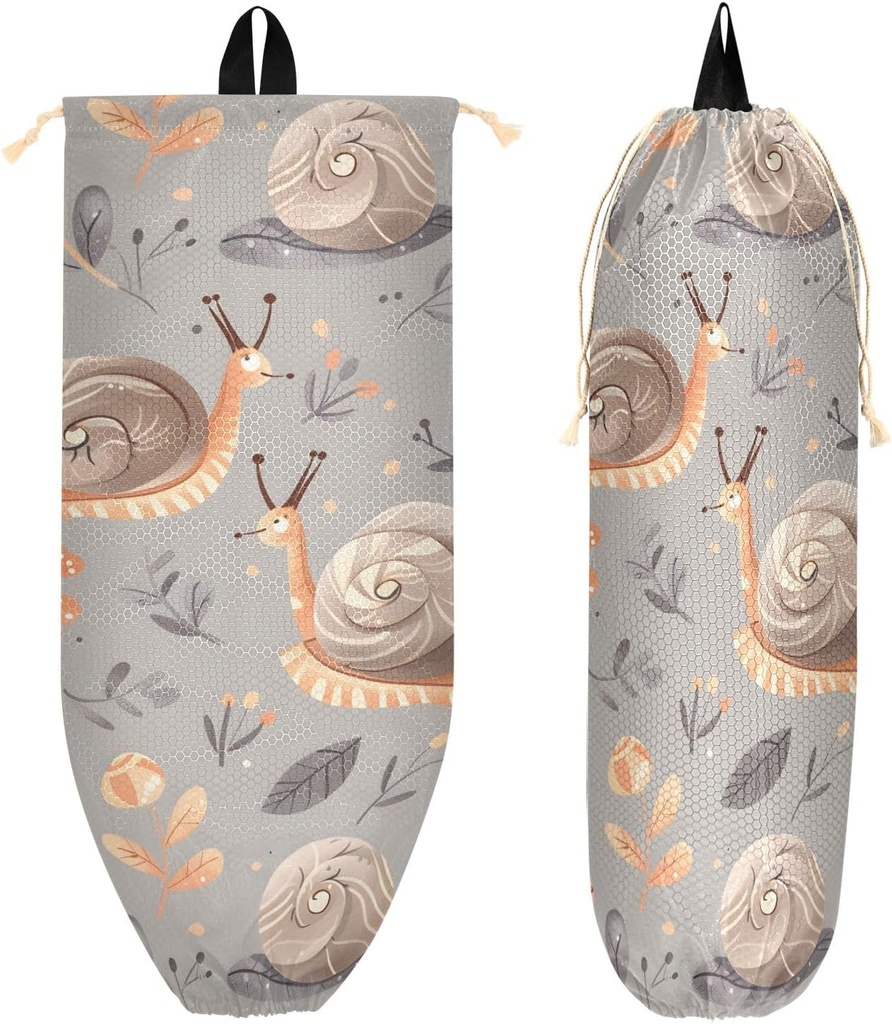 Plastic Bag Holder Grocery Bags Organizer Dispenser Storage Snail for Kitchen Wall Mount