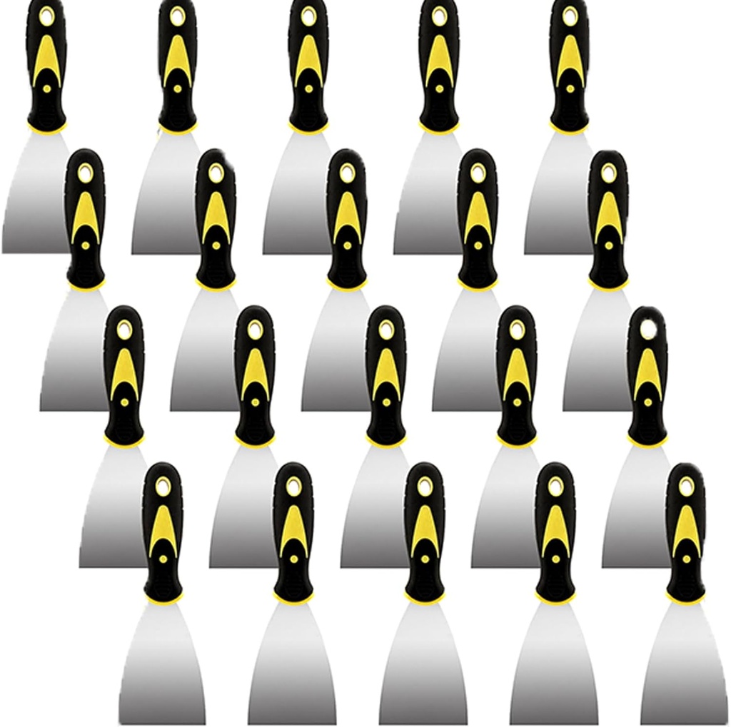 20 PCS 3 Inch Putty Knife, Stainless Steel Putty Knife Scraper, Spackle Knife for Drywall Finishing, Plaster Scraping, Patching and Painting, Decals, and Wallpaper