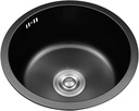 Black Round RV Sink 13 Inch Undermount Kitchen Single Bowl Sink, SUS304 Stainless Steel Bar Counter Small Sinks With Accessories (Black, 12.6x12.6in)
