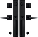 TMC Double Door Handlset for Front Door in Matte Black (Keyed Entry Handle and Dummy Hanlset Set),MDHST2016DB-DOUBLE