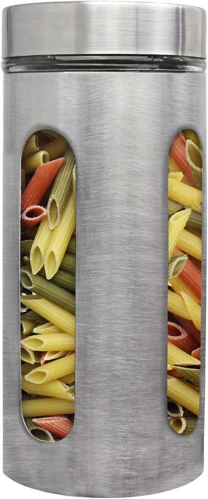 Blue Donuts 44 Oz Stainless Steel Glass Jars with Airtight Lids - Glass Kitchen Canisters, Airtight Food Storage Containers for Pantry, 1301 ML Clear Jars