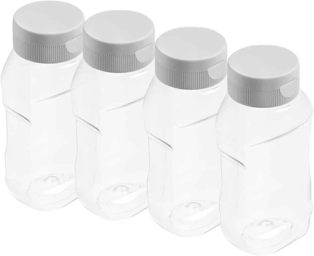4pcs Jam Jar Squeeze Bottles Ketchup Dispenser Kids Snack Containers Plastic Containers Plastic Condiment Squeeze Bottle Plastic Squirt Bottle Mustard Bottle Sauces Bottle Tea