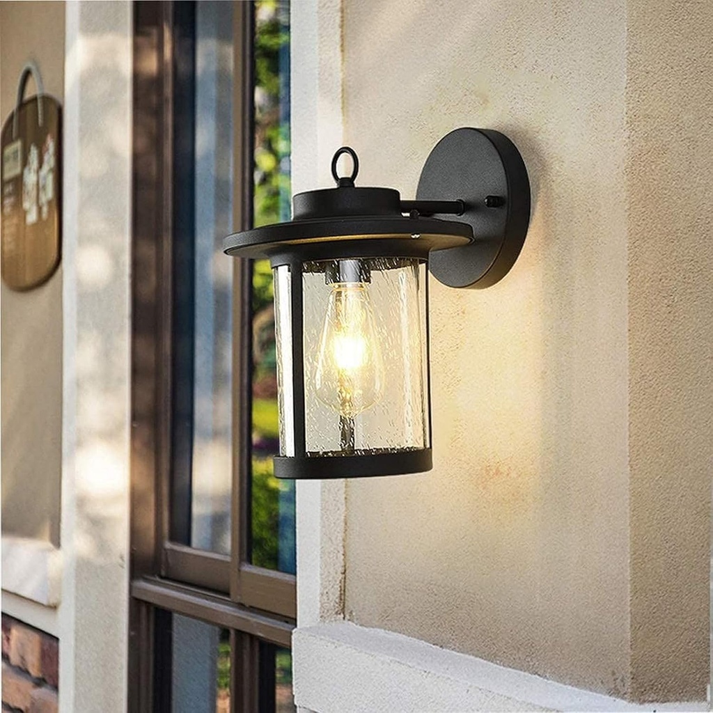 Outdoor Wall Light Modern Wall Lamp American Waterproof Wall Mount Lantern Light External Rust Prevention with Clear Glass Shade E27 Balcony Terrace Sconce Hard-Wired for Garden,26cm ,for Home Decor