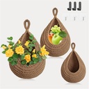 Hanging Wall Basket, Hanging Baskets for Kitchen with 6 Hooks, Hanging Fruit Vegetable Baskets for Kitchen Wall Hanging Basket for Potato Brown