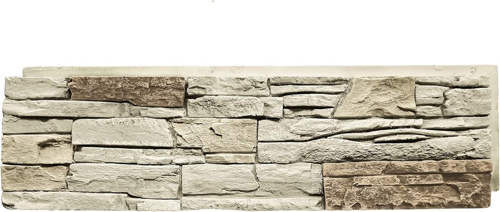 GenStone Faux Stacked Stone Panel 41" x 11.25" in Vanilla Bean Color for Do It Yourself Friendly Home Improvement Projects