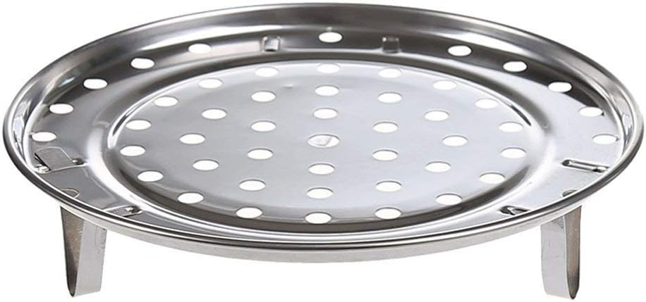 Round Stainless Steel Steamer-Rack - Steaming-Rack Canning-Rack Steam-Tray with Removable Legs Cooking for Toast Bread Salad Baking （11 Inch）