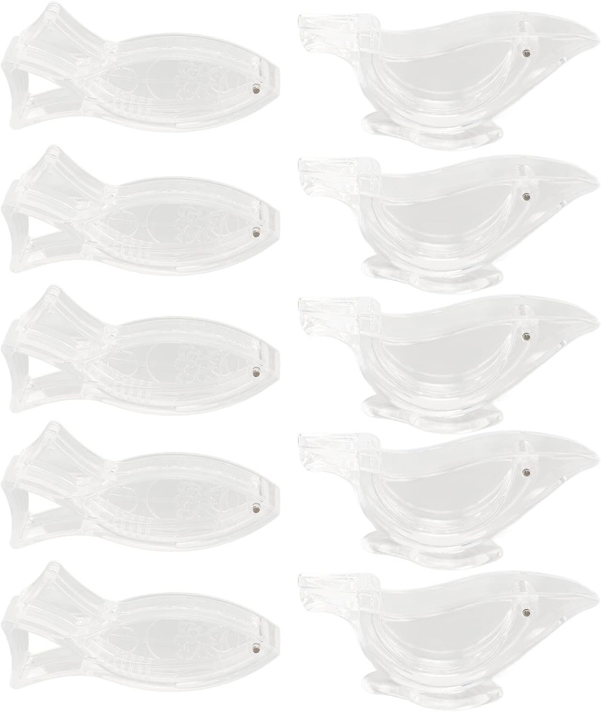 10Pcs Manual Lemon Juicer Transparent Acrylic Fish Bird Shaped Lemon Squeezer for Home Kitchen Cooking