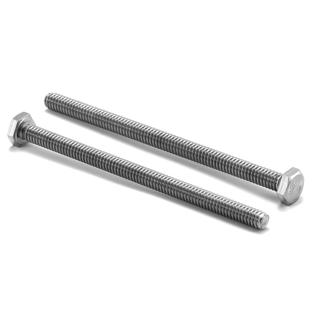 1/4-20 x 4 Hex Head Screw Bolt, 20Pcs 18-8 (304) Stainless Steel, Fully Threaded, Plain Finish, by SG TZH