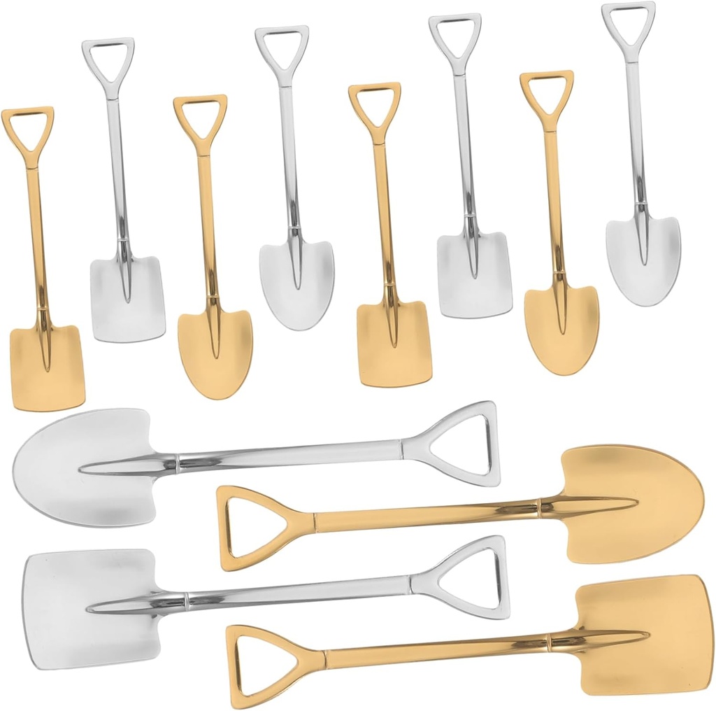 20Pcs Shovel Dessert Spoons Chic Cake Mixers Convenient Household Utensils for Mixing Beverages and Easy to Clean Spoons