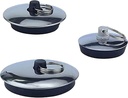 PCTC 3-Piece Stainless Drain Stopper Set: Sink & Bathtub Plugs (3 Sizes - 37mm, 41mm, 51mm) in Silver