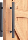Door Handle Sliding Barn Door Handle Set,Stainless Steel Pipe Door Push Pull Bar Handle with Hardware Handle for Interior Exterior Glass Wooden Door (Matte Black 120cm/47.2in) (Gloss Black 1
