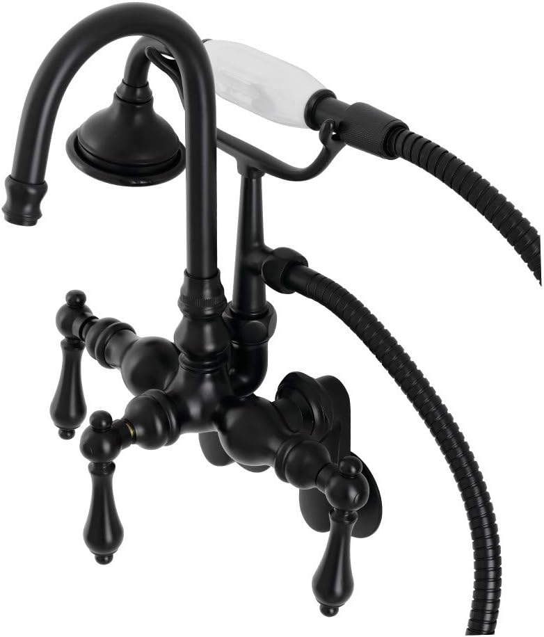 Kingston Brass AE301T0 Aqua Vintage Clawfoot Tub Faucet, Matte Black, 9.25 x 7.44 x 12.5
